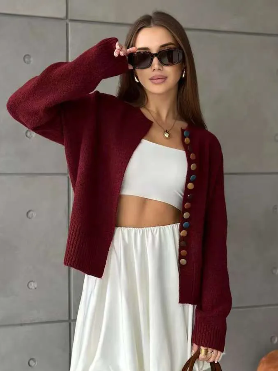 THE AMORETTE | BUTTON-ACCENT CARDIGAN