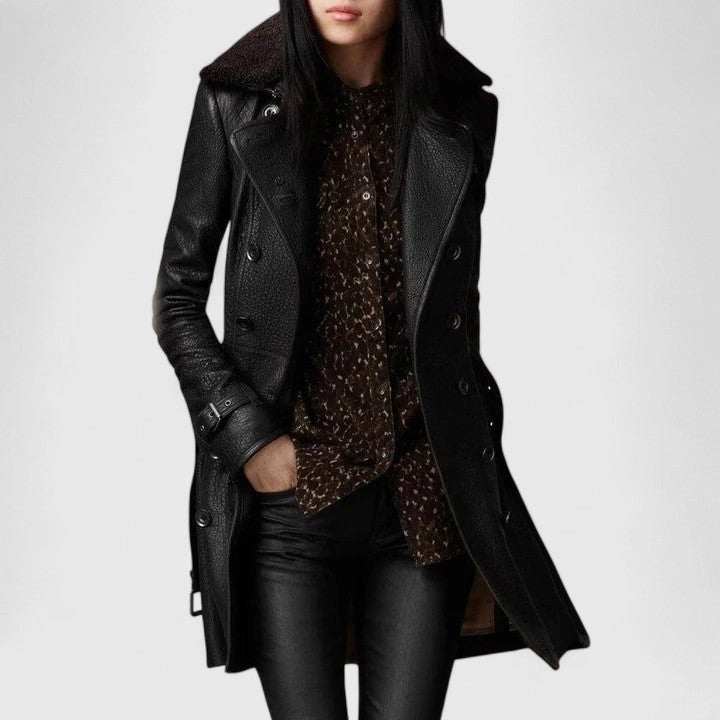 THE AURENZA | LEATHER COAT