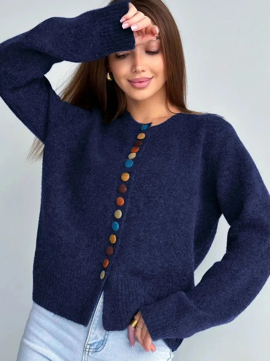 THE AMORETTE | BUTTON-ACCENT CARDIGAN