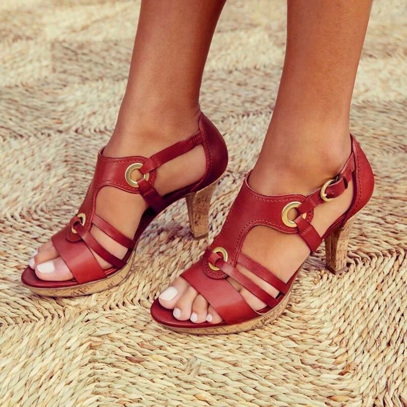 FALORIA | STRAPPY BLOCK HEEL SANDALS