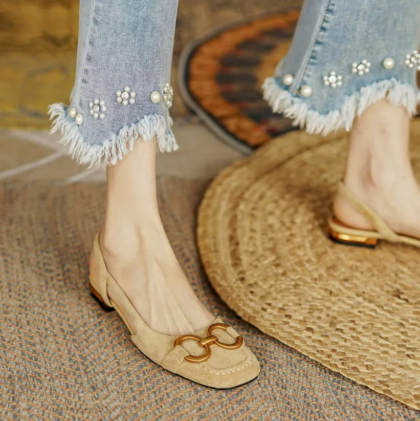 KALLIENNE | ELEGANT ORTHOPEDIC SQUARE HEEL SANDALS