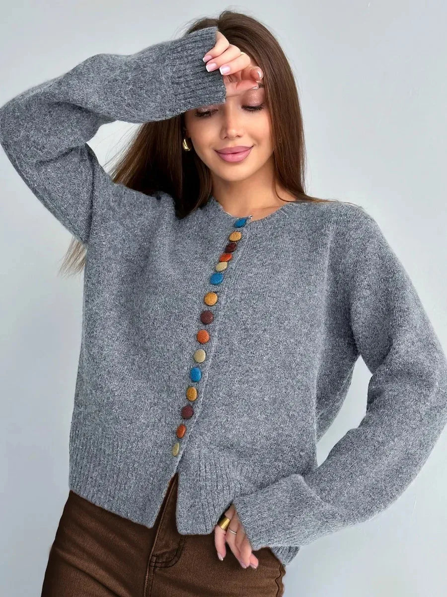 THE AMORETTE | BUTTON-ACCENT CARDIGAN