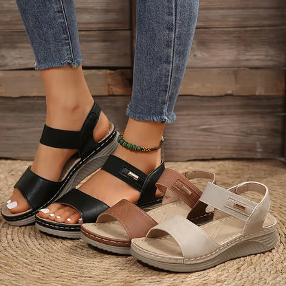 LORAMIRA | CUSHIONED ORTHOPEDIC WEDGE SANDALS