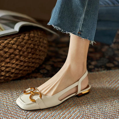 KALLIENNE | ELEGANT ORTHOPEDIC SQUARE HEEL SANDALS