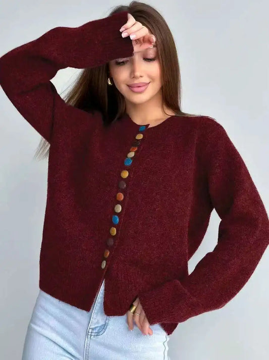 THE AMORETTE | BUTTON-ACCENT CARDIGAN