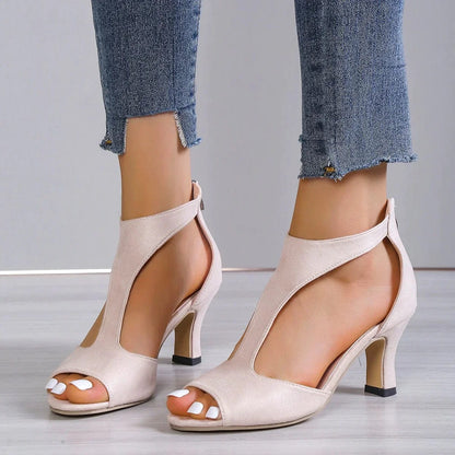 HYLENNE | ELEGANT BACK-ZIP STILETTO SANDALS